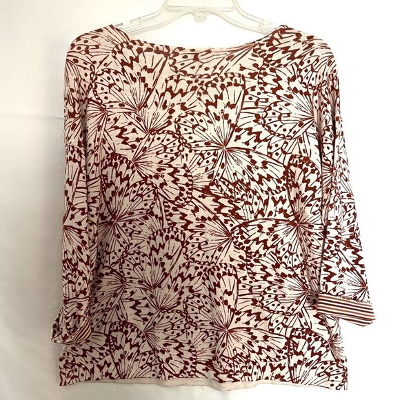 J Jill Butterfly Printed Boatneck Sweater, M Petite - Picture 4 of 8
